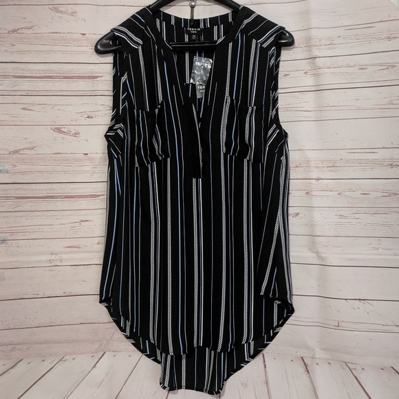 SALE Torrid Harper Stripe Georgette Pullover Tank - Picture 2 of 7